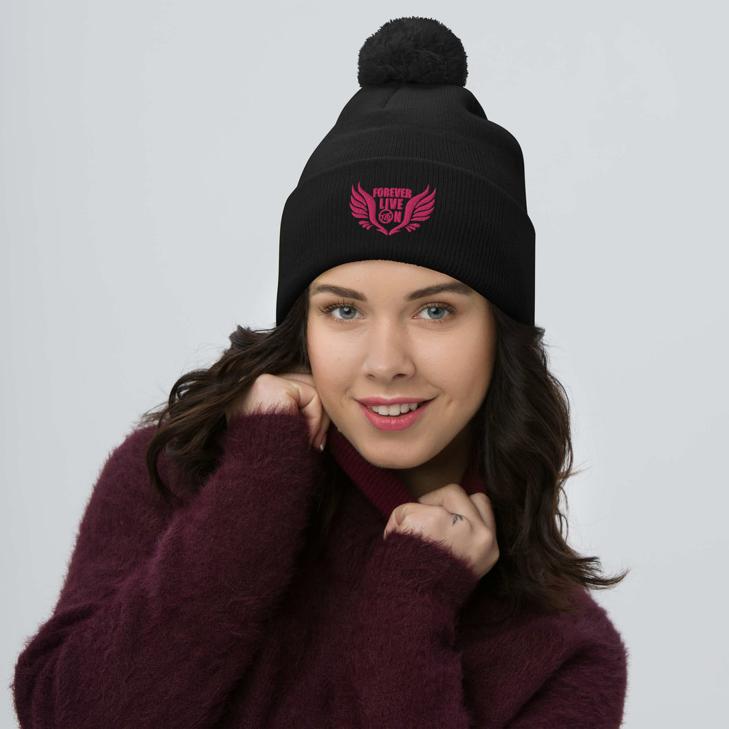 FLO Wings Pom-Pom Beanie (Pink)