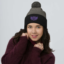 Load image into Gallery viewer, FLO Wings Pom-Pom Beanie (Purple)