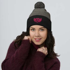 FLO Wings Pom-Pom Beanie (Pink)