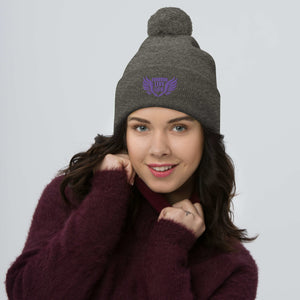 FLO Wings Pom-Pom Beanie (Purple)