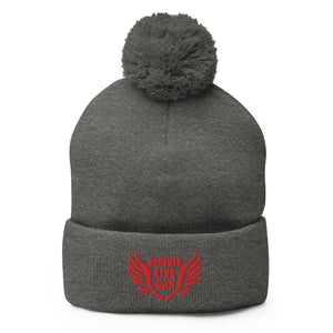 FLO Wings Pom-Pom Beanie (Red)