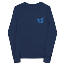 Load image into Gallery viewer, FLO Youth Long Sleeve Tee (Embroidered Aqua/Teal)
