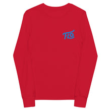Load image into Gallery viewer, FLO Youth Long Sleeve Tee (Embroidered Aqua/Teal)