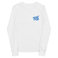 Load image into Gallery viewer, FLO Youth Long Sleeve Tee (Embroidered Aqua/Teal)