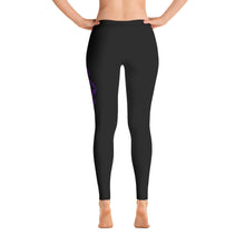 Load image into Gallery viewer, FLO Black &amp; Purple Leggings