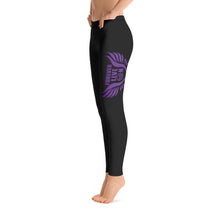 Load image into Gallery viewer, FLO Black &amp; Purple Leggings