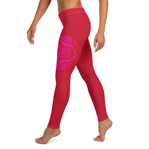 FLO Red & Pink Leggings