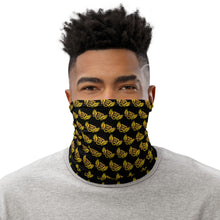 Load image into Gallery viewer, FLO Black &amp; Gold Neck Gaiter Mask