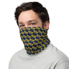 Load image into Gallery viewer, FLO Navy &amp; Gold Neck Gaiter Mask