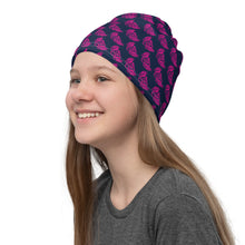 Load image into Gallery viewer, FLO Navy &amp; Pink Neck Gaiter Mask