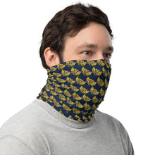 Load image into Gallery viewer, FLO Navy &amp; Gold Neck Gaiter Mask