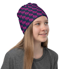 Load image into Gallery viewer, FLO Navy &amp; Pink Neck Gaiter Mask