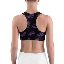 Load image into Gallery viewer, FLO Black &amp; Purple Sports Bra