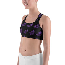 Load image into Gallery viewer, FLO Black &amp; Purple Sports Bra