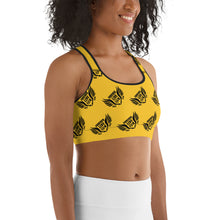 Load image into Gallery viewer, FLO Gold &amp; Black Sports Bra