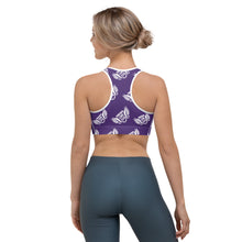 Load image into Gallery viewer, FLO Purple &amp; White Sports Bra