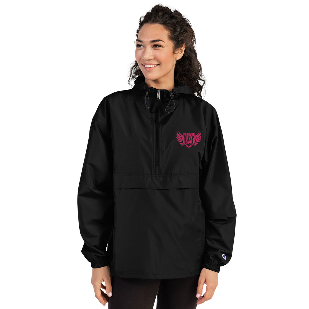 FLO Embroidered Champion Windbreaker Jacket (Hot Pink Edition)