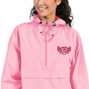 FLO Embroidered Champion Windbreaker Jacket (Hot Pink Edition)