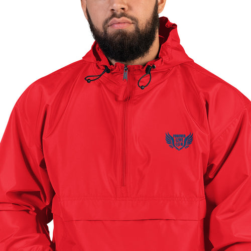 FLO Embroidered Champion Windbreaker Jacket (Royal Blue)