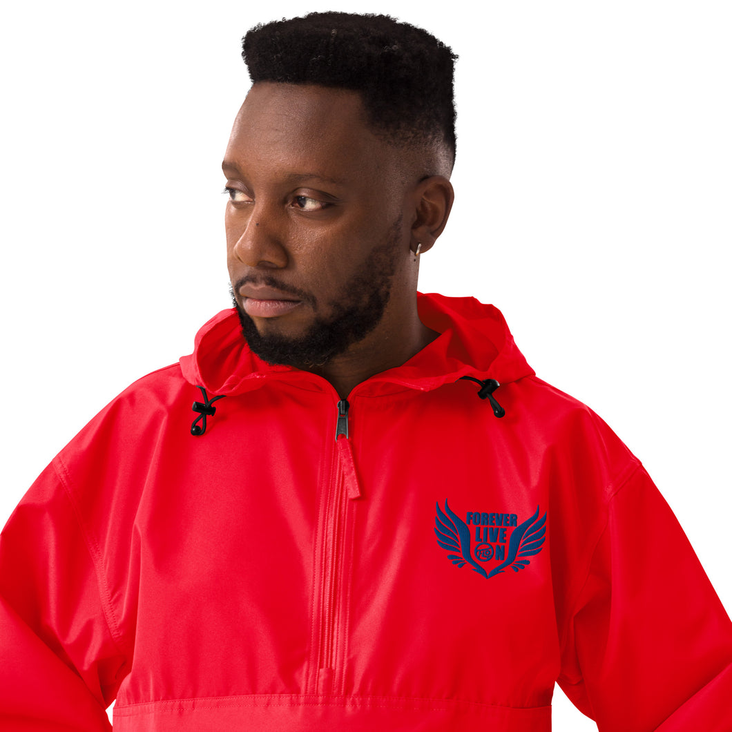 FLO Embroidered Champion Windbreaker Jacket (Royal Blue)