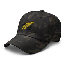 Load image into Gallery viewer, FLO Multicam Dad Cap (Black &amp; Gold Edition)