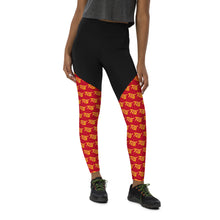 Load image into Gallery viewer, FLO Sports Leggings (Black, Red &amp; Gold Edition)