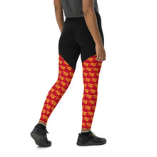 Load image into Gallery viewer, FLO Sports Leggings (Black, Red &amp; Gold Edition)