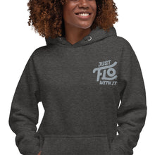 Load image into Gallery viewer, Just FLO With It Hoodie (Embroidered Grey)