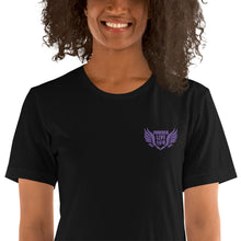 Load image into Gallery viewer, FLO Wings Embroidered T-shirt (Purple Edition)