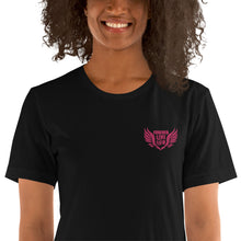 Load image into Gallery viewer, FLO Wings Embroidered T-shirt (Pink)