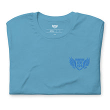 Load image into Gallery viewer, FLO Wings Embroidered T-shirt (Blue Edition)