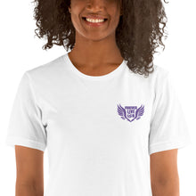 Load image into Gallery viewer, FLO Wings Embroidered T-shirt (Purple Edition)