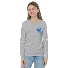Load image into Gallery viewer, FLO Youth Long Sleeve Tee (Embroidered Aqua/Teal)