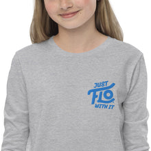 Load image into Gallery viewer, FLO Youth Long Sleeve Tee (Embroidered Aqua/Teal)