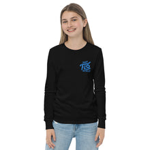Load image into Gallery viewer, FLO Youth Long Sleeve Tee (Embroidered Aqua/Teal)
