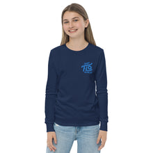 Load image into Gallery viewer, FLO Youth Long Sleeve Tee (Embroidered Aqua/Teal)