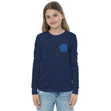 Load image into Gallery viewer, FLO Youth Long Sleeve Tee (Embroidered Aqua/Teal)
