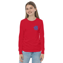 Load image into Gallery viewer, FLO Youth Long Sleeve Tee (Embroidered Aqua/Teal)