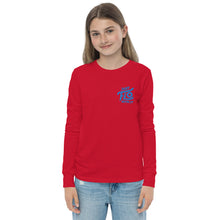 Load image into Gallery viewer, FLO Youth Long Sleeve Tee (Embroidered Aqua/Teal)