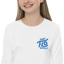 Load image into Gallery viewer, FLO Youth Long Sleeve Tee (Embroidered Aqua/Teal)